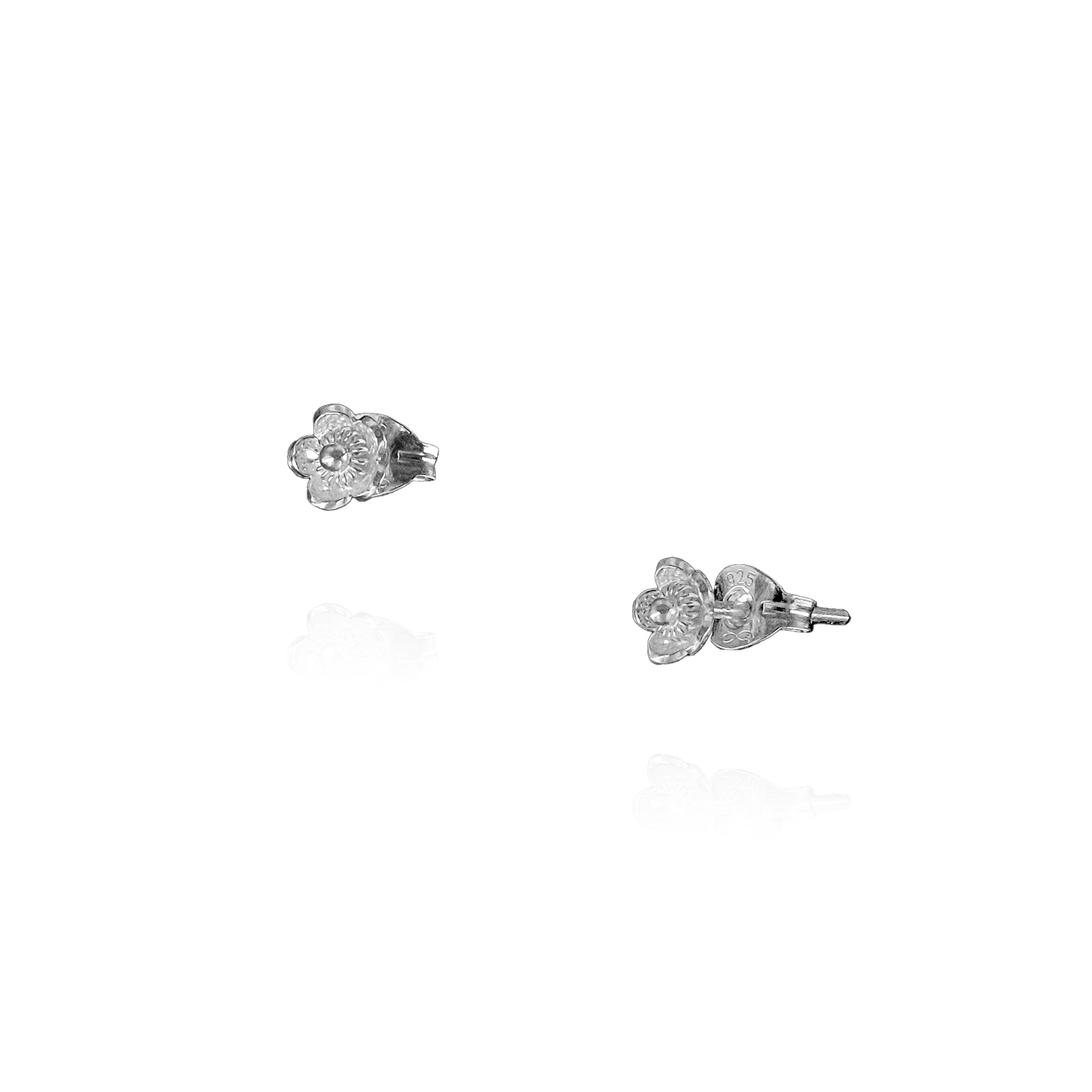 Achillea Filigree Micro Ear Studs in Sterling Silver