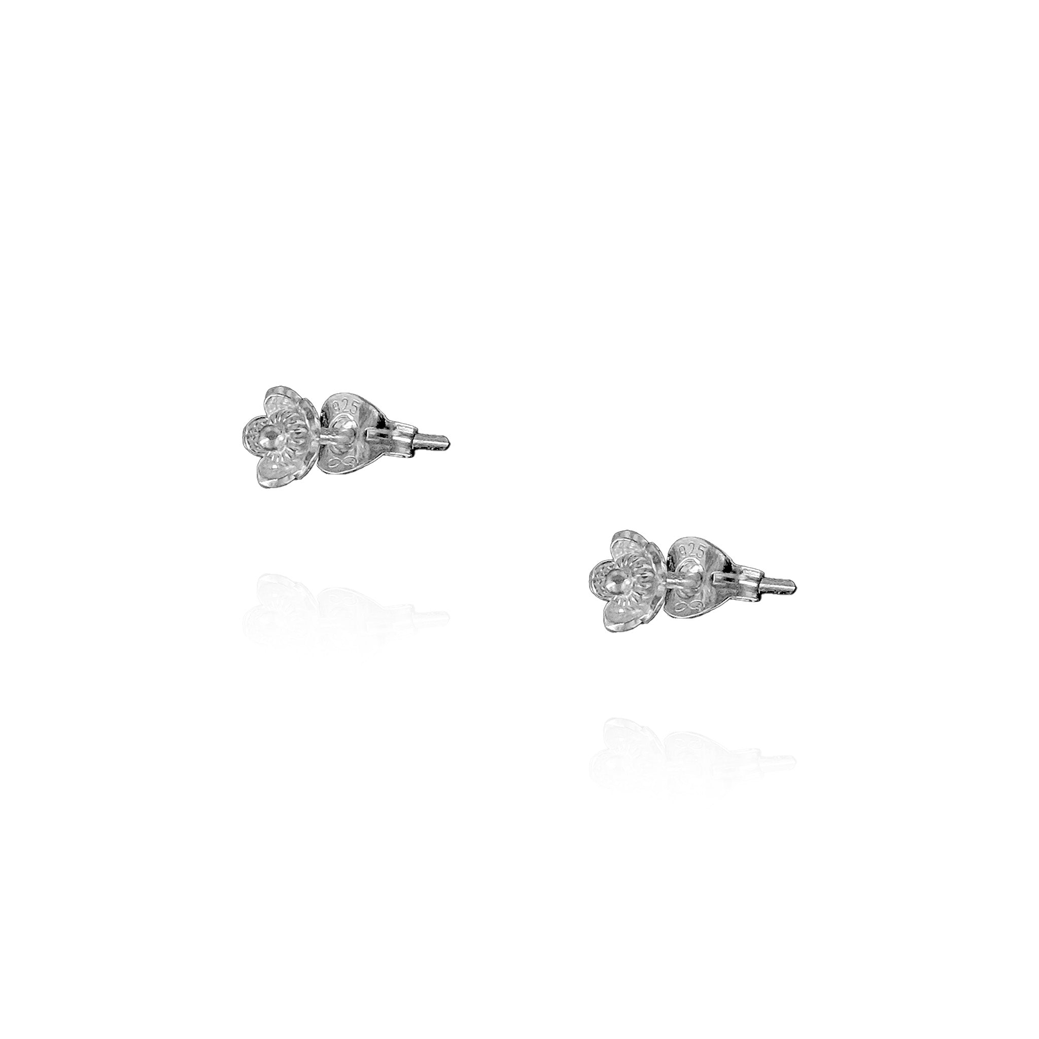 Achillea Filigree Micro Ear Studs in Sterling Silver