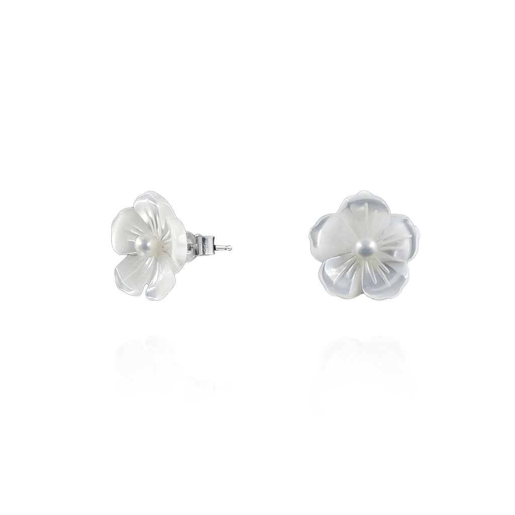 Kamboja Mother of Pearl Stud Earrings