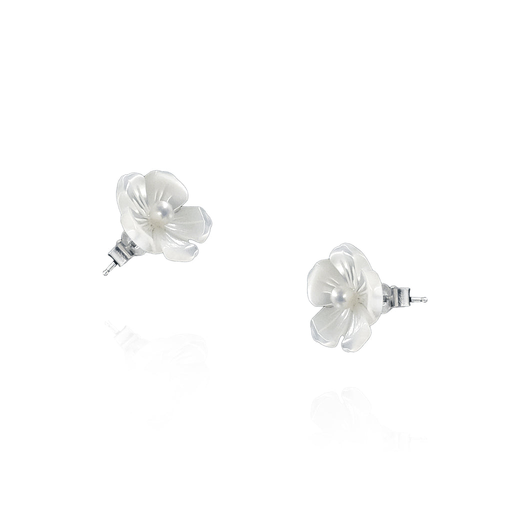 Kamboja Mother of Pearl Stud Earrings
