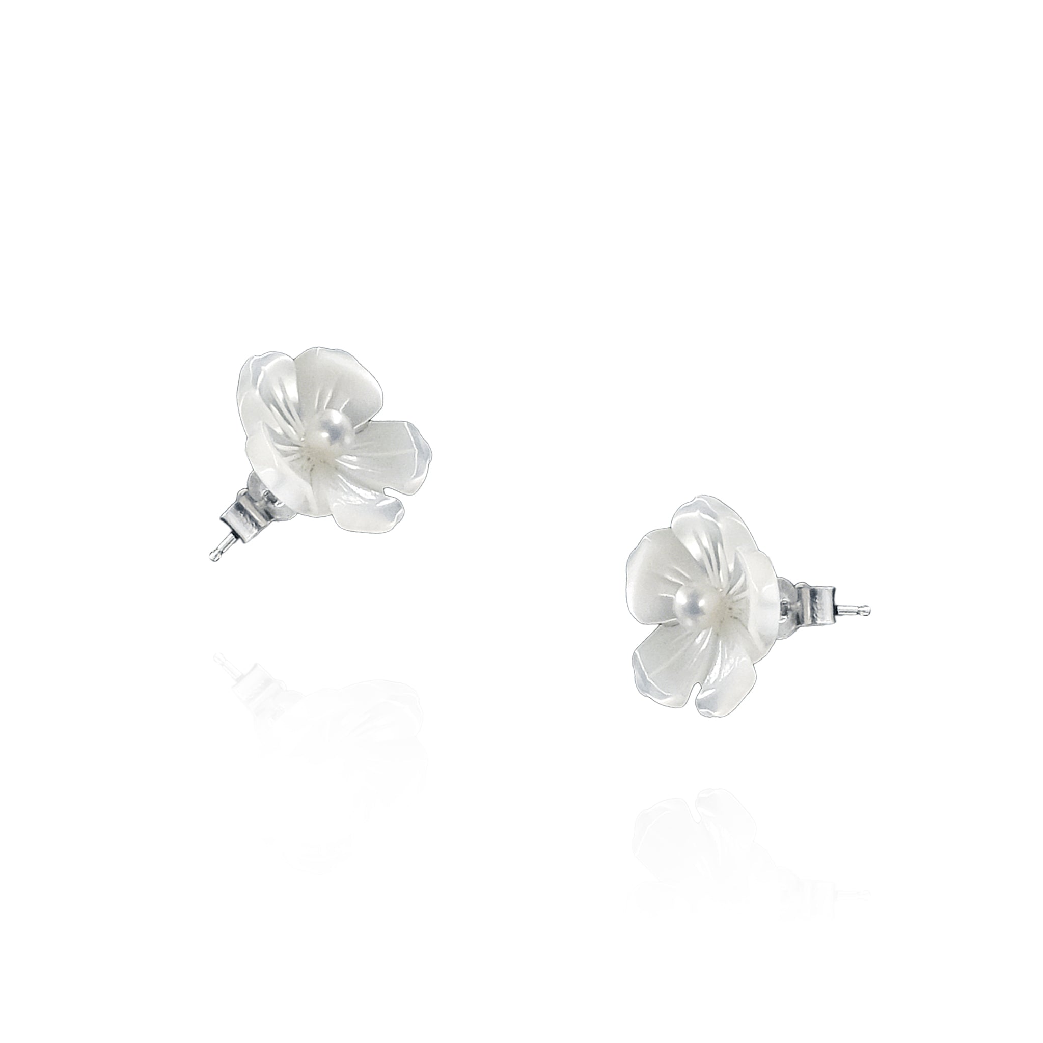 Kamboja Mother of Pearl Stud Earrings