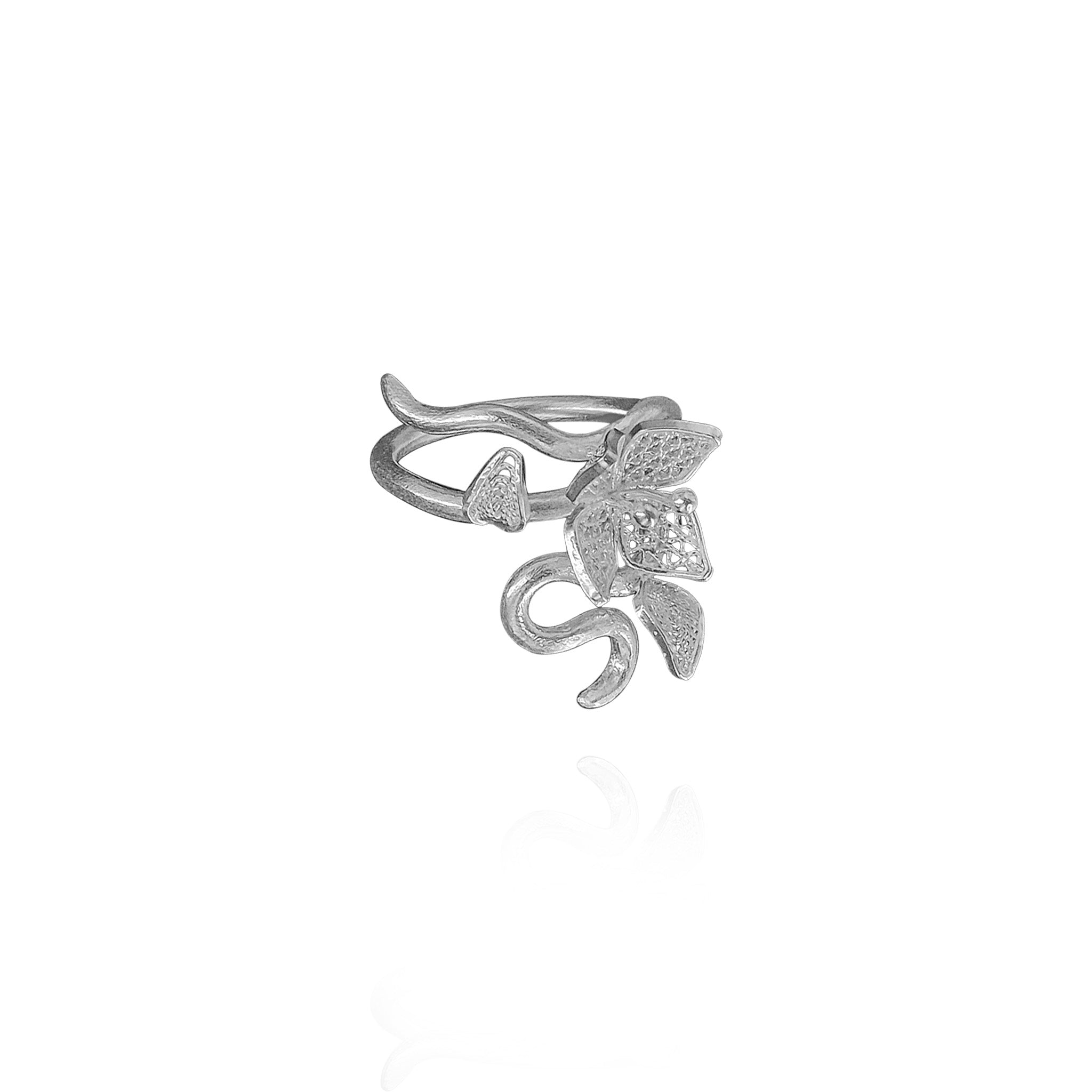 Ixora Filigree Branch Ring in Sterling Silver