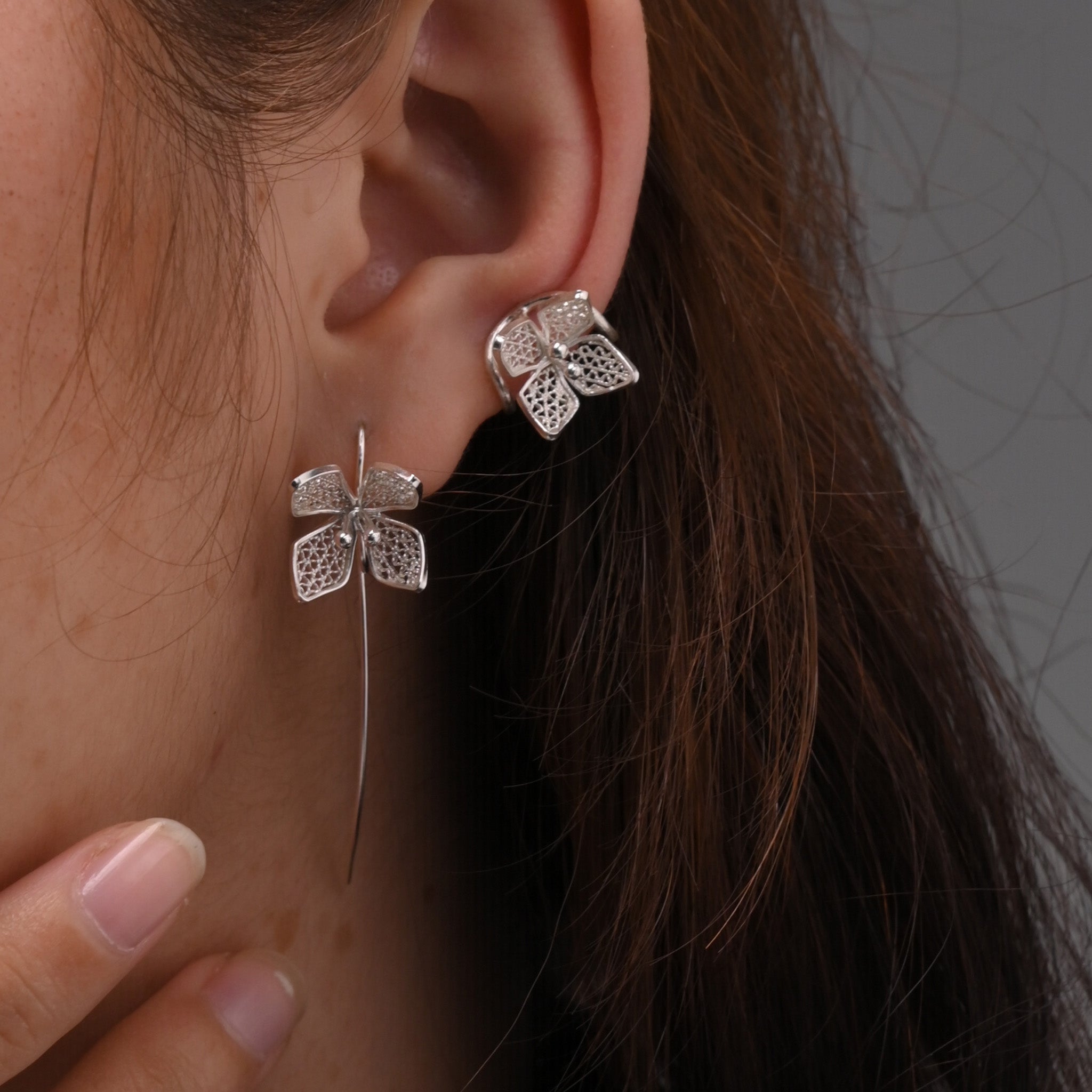 Ixora Filigree Ear Wire in Sterling Silver
