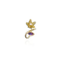 Jasminum Filigree Branch Ring in 18k Gold with Alexandrite and Pearl