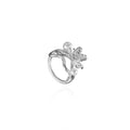 Jasminum Filigree Branch Ring in Sterling Silver with Pearl