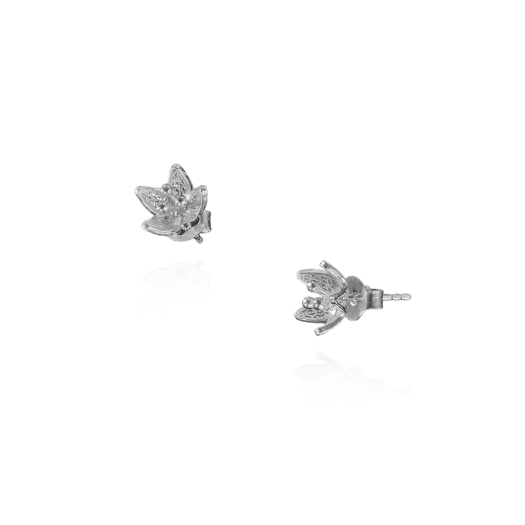 Jasminum Filigree Ear Studs in Sterling Silver