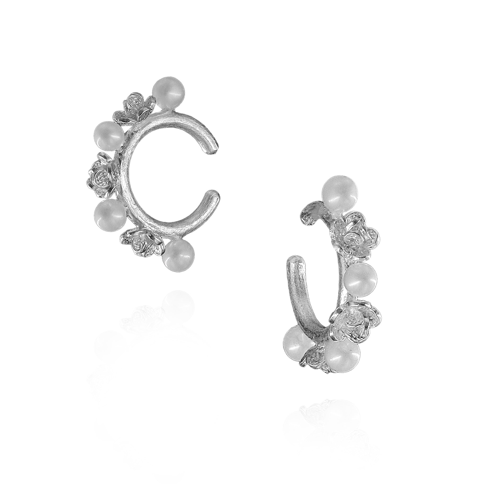 Lobularia Filigree Ear Cuff in Sterling Silver (Single)