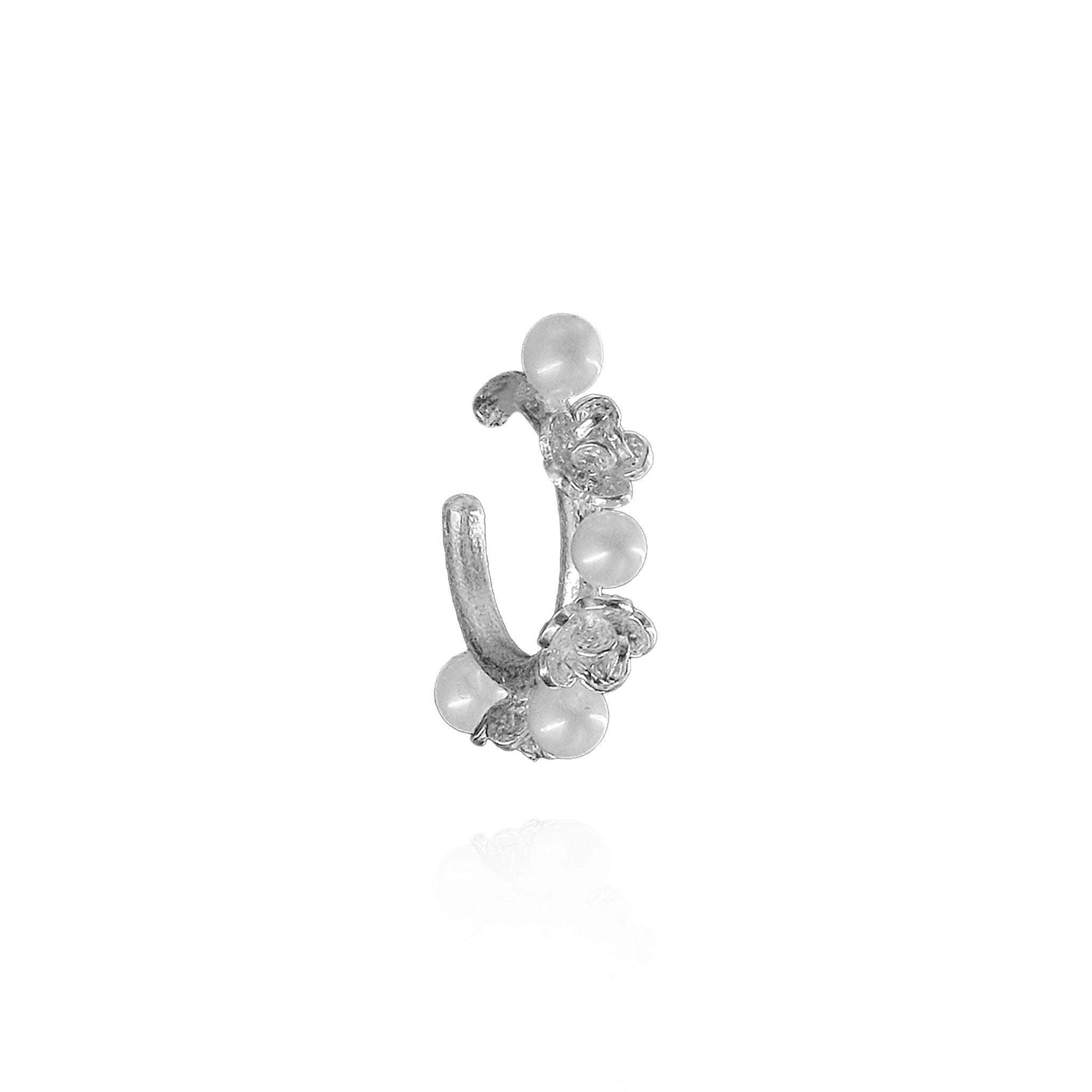 Lobularia Filigree Ear Cuff in Sterling Silver (Single)