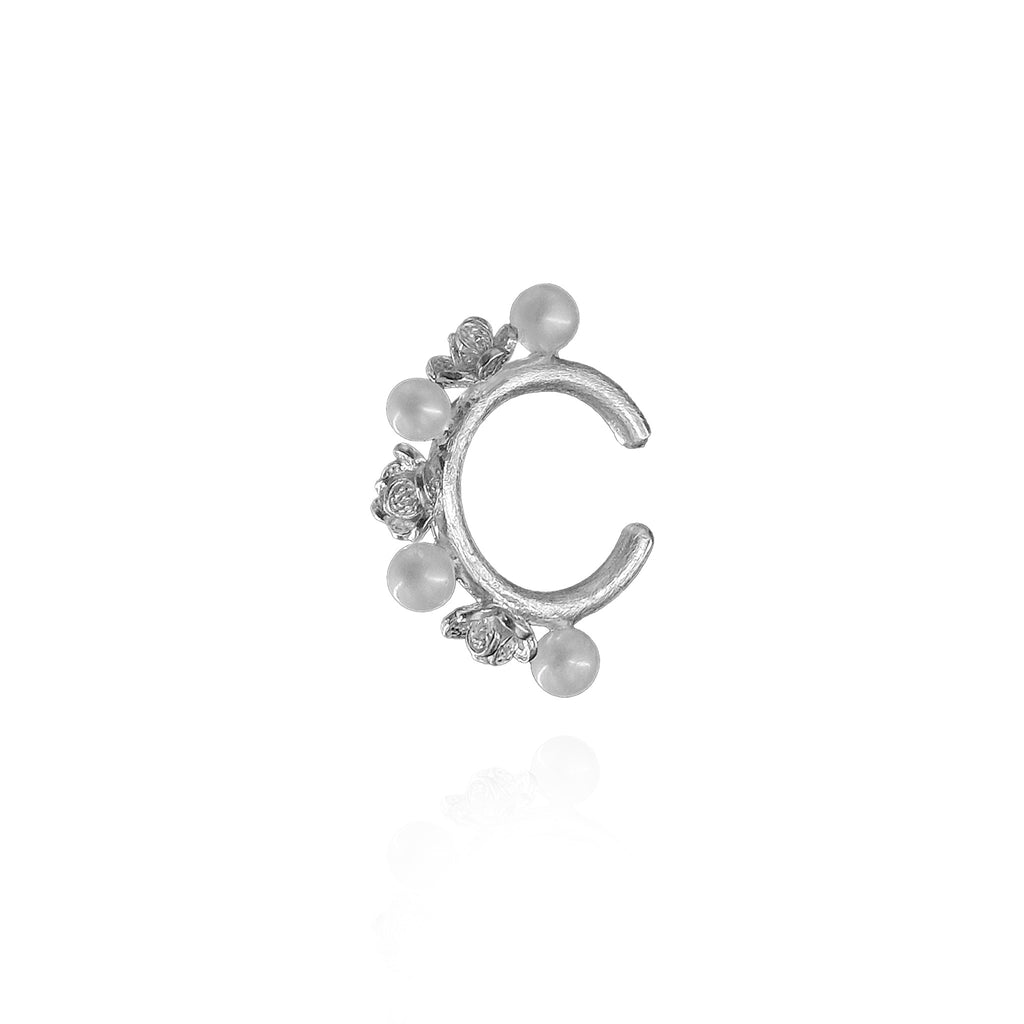 Lobularia Filigree Ear Cuff in Sterling Silver (Single)