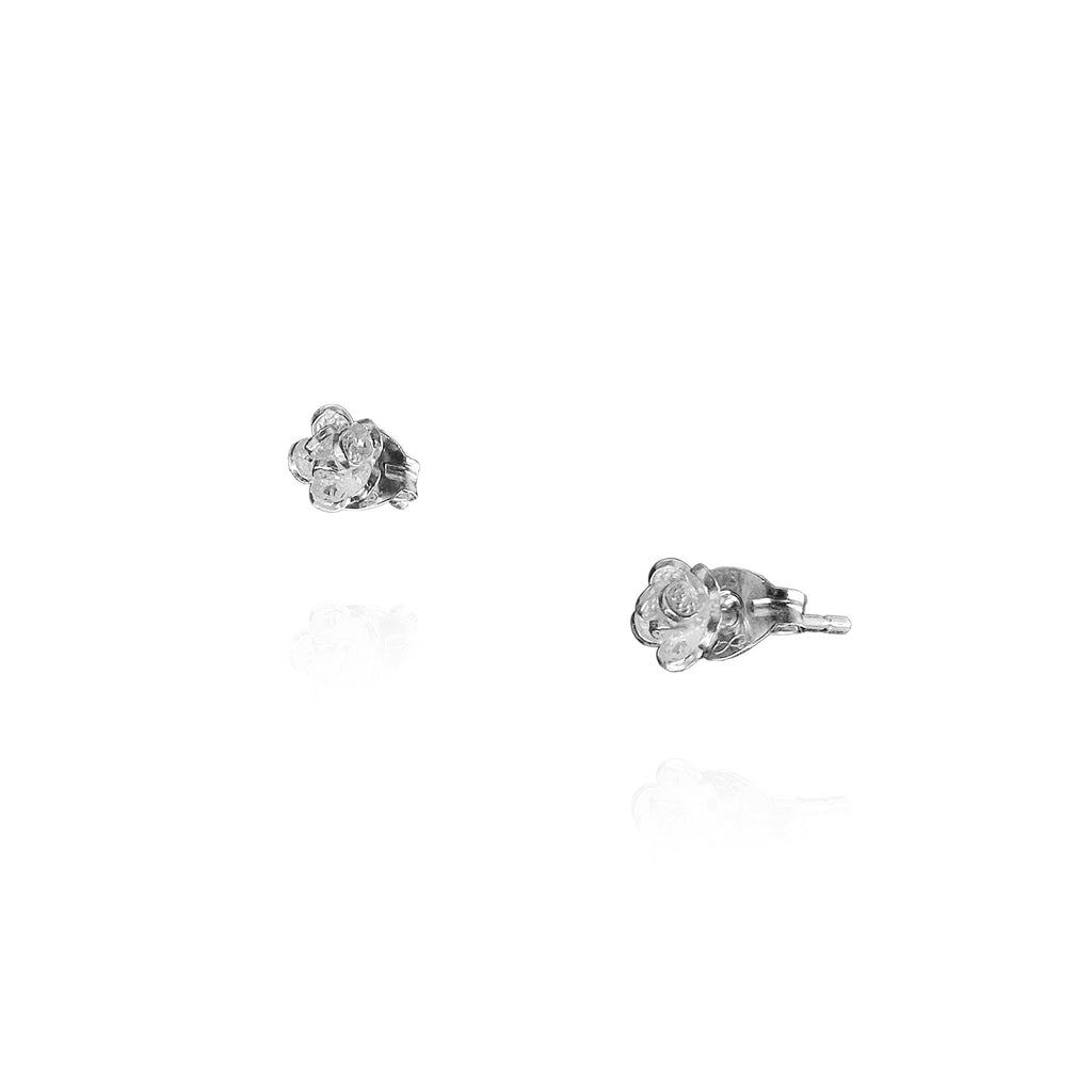 Lobularia Filigree Micro Ear Studs in Sterling Silver