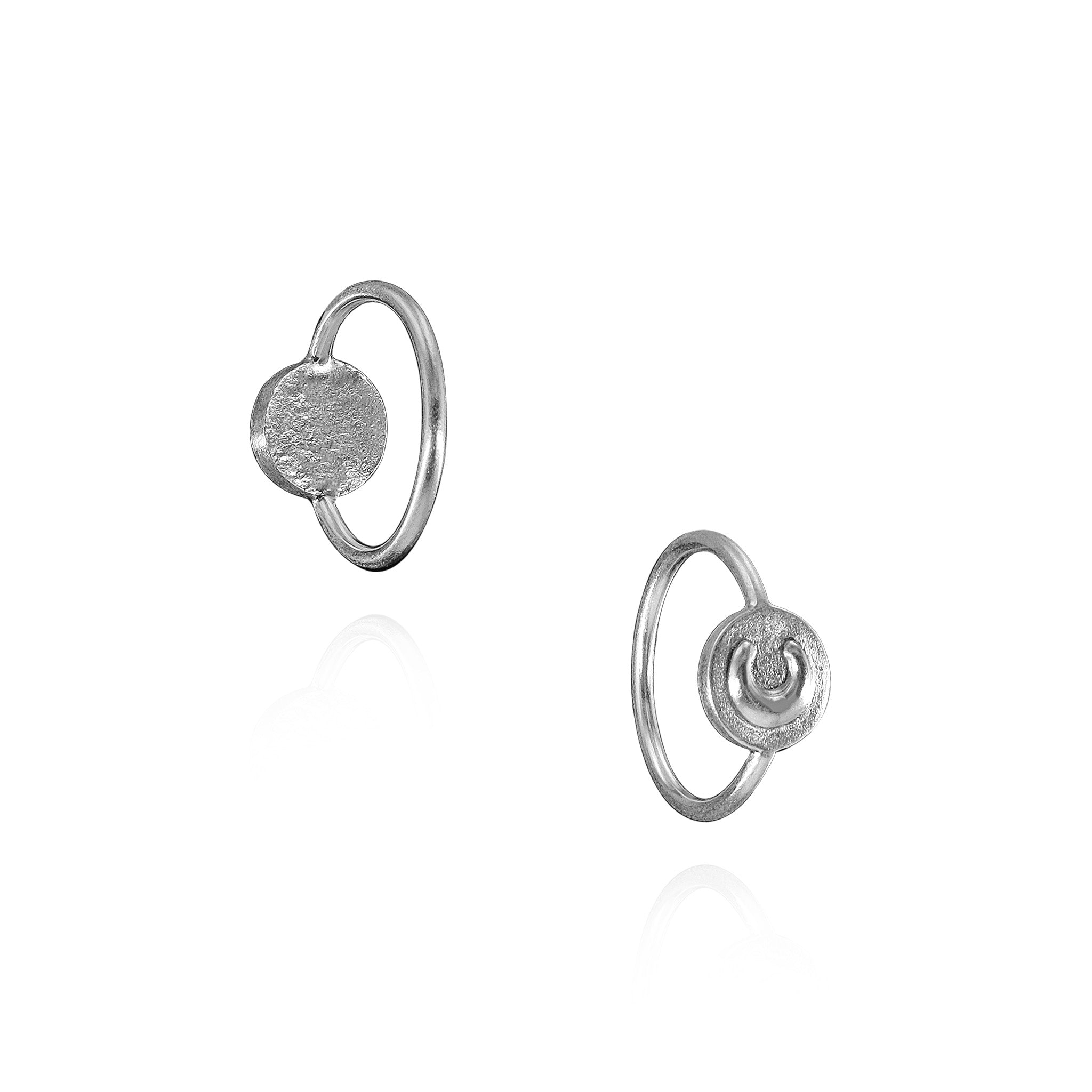Luna Reverse Signet Ring in Sterling Silver