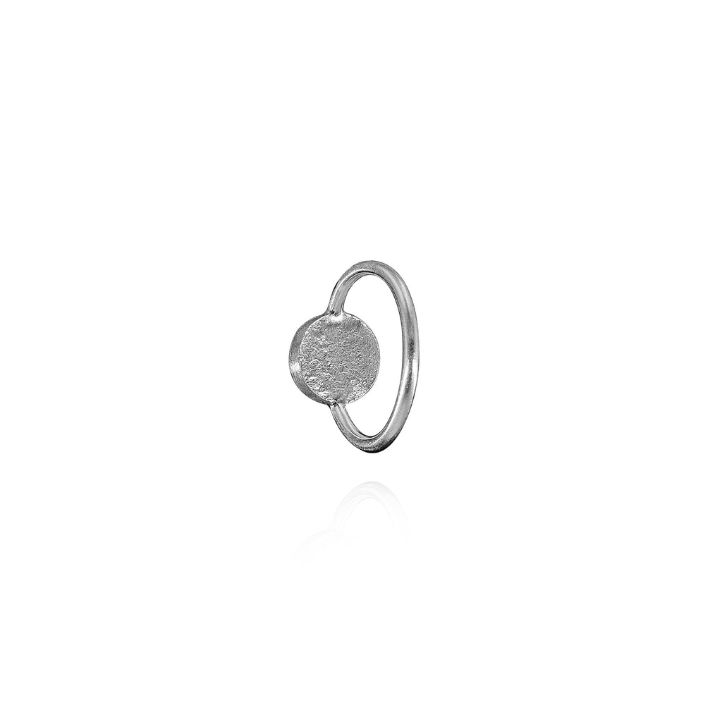 Luna Reverse Signet Ring in Sterling Silver