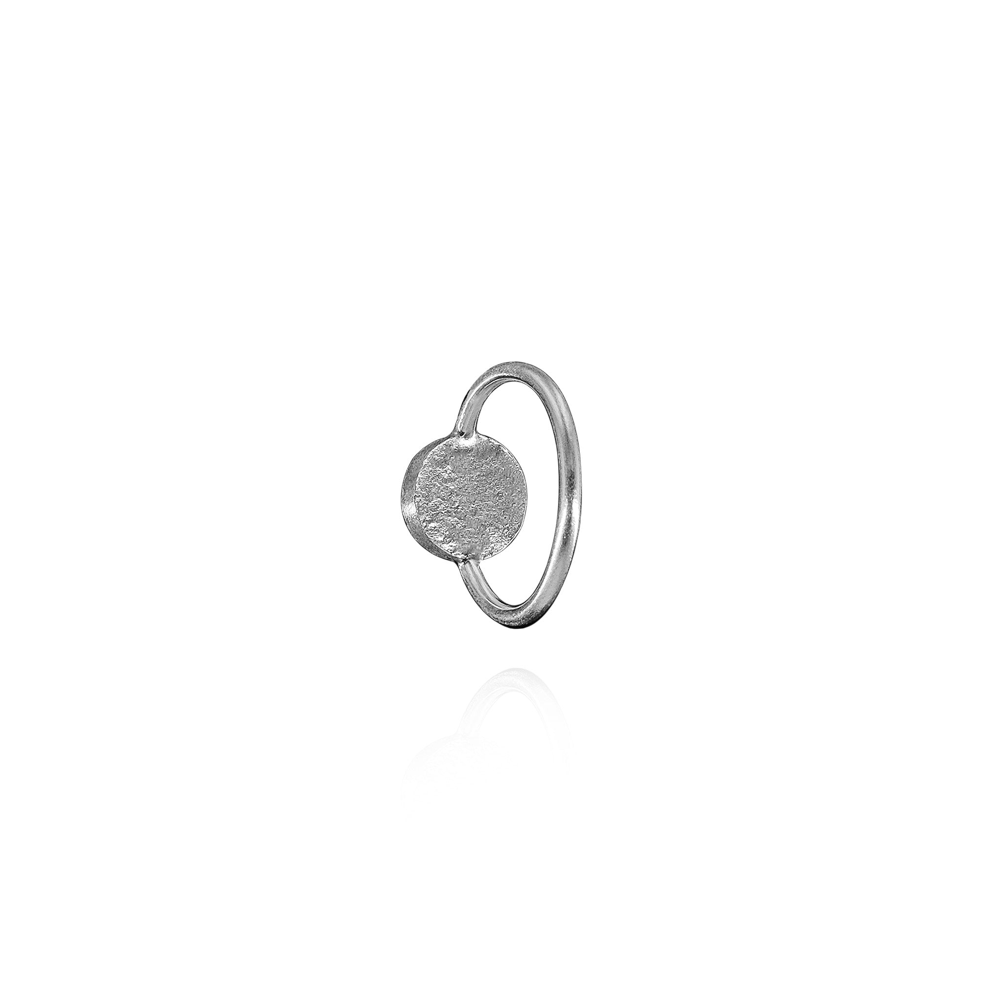 Luna Reverse Signet Ring in Sterling Silver
