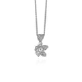 Jasminum Filigree Flower Charm Necklace in Sterling Silver with Pearl