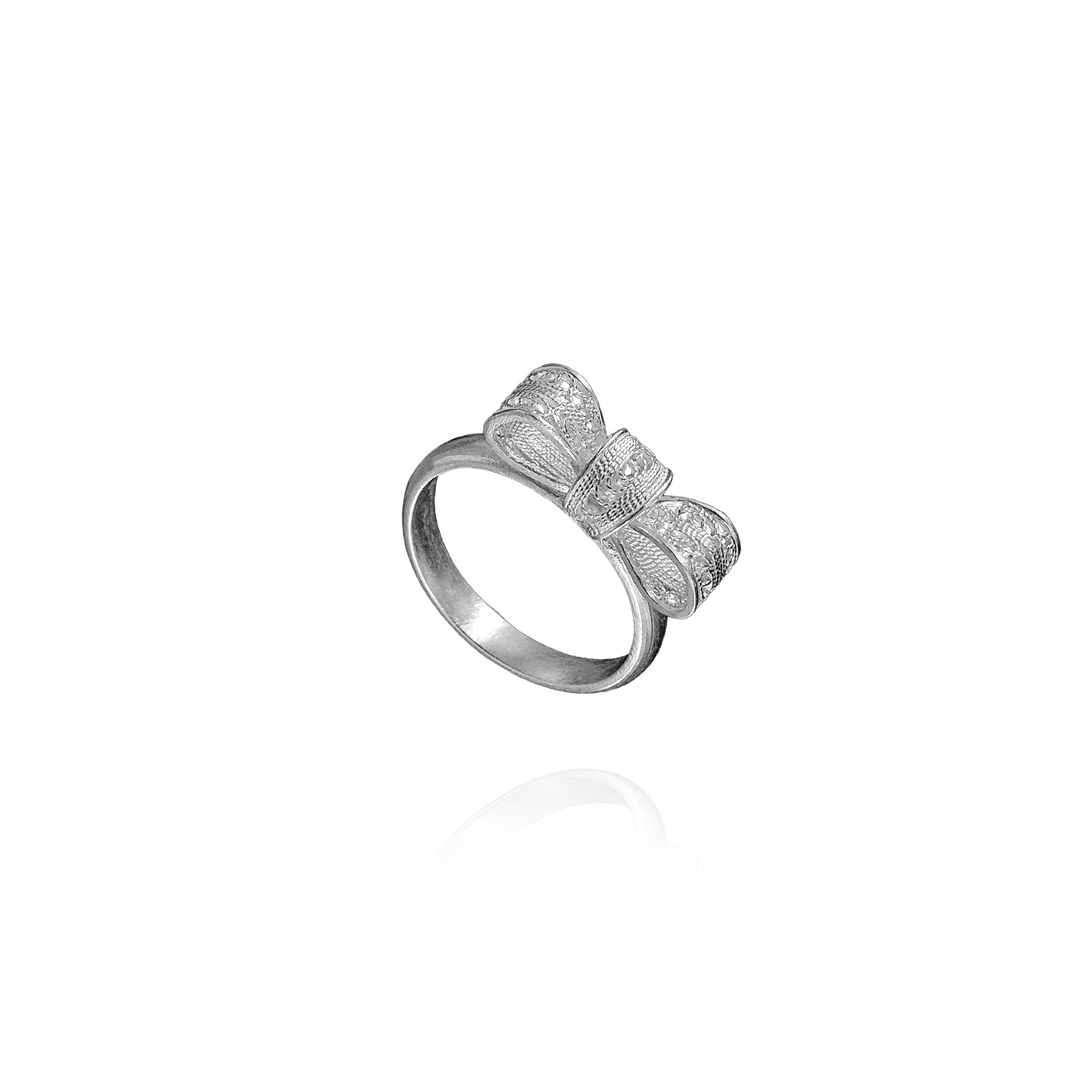 Filigree Ribbon Ring in Sterling Silver