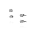 Sambucus & Achillea Filigree Micro Ear Studs Set in Sterling Silver