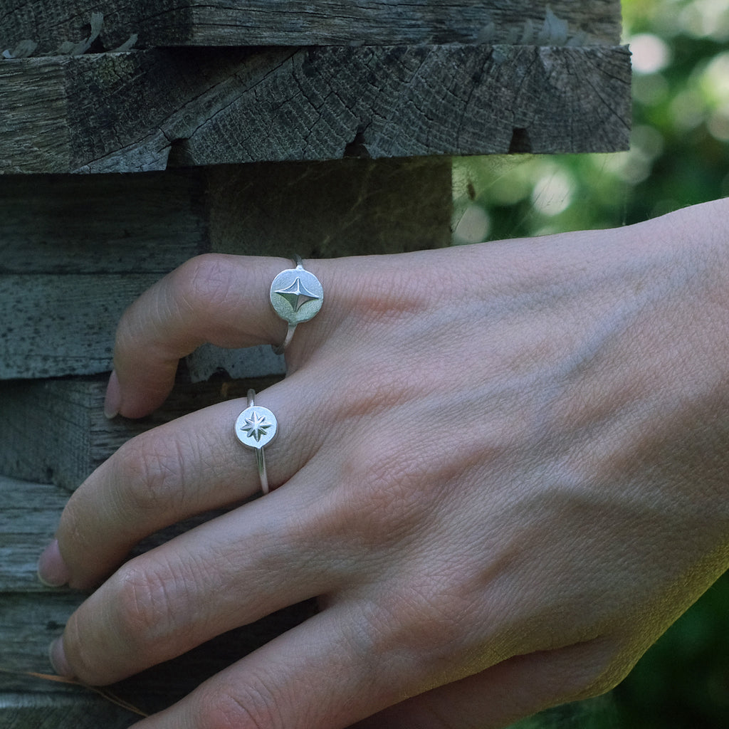 Sirius Reverse Signet Ring in Sterling Silver