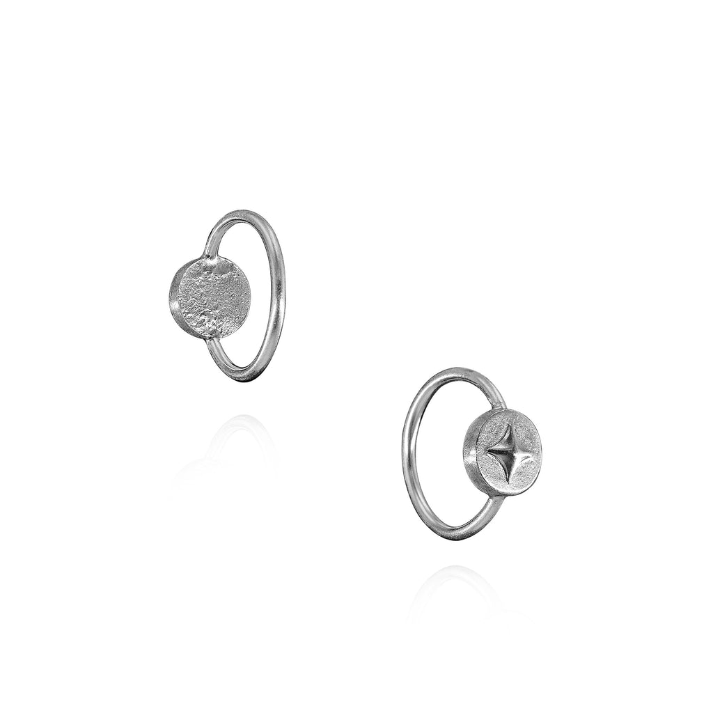 Sirius Asteriskos Reverse Signet Ring in Sterling Silver